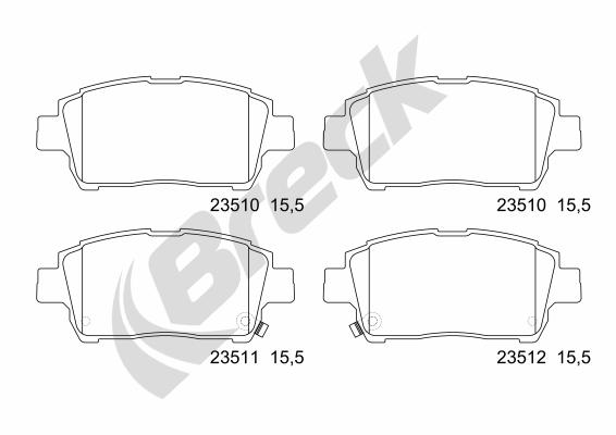 Brake Pad Set, disc brake - 23510 00 702 10 BRECK
